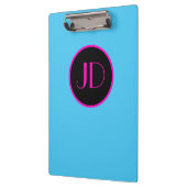 Kute emo Blue Monogram met roze tekst Klembord (Links)
