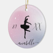 Kute en  Ballet Dancer Ballerina Roze gradiënt Keramisch Ornament (Links)