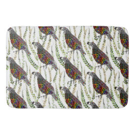 Kute en Colorful Mountain Quail Bath Mat