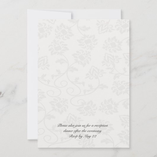 Kute en elegante bruiloft en ontvangst kaart (Achterkant)