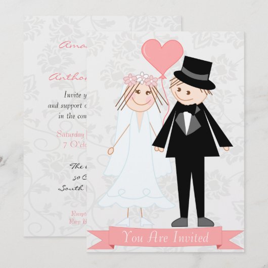 Kute en elegante cartoons kaart (Voorkant / Achterkant)