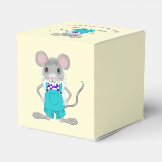 Kute en elegante kleine muis bedankdoosjes (Achterkant)