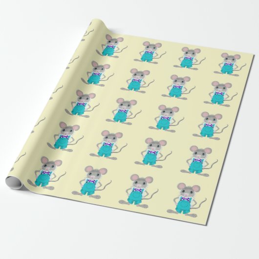 Kute en elegante kleine muis cadeaupapier (Uitgerold)