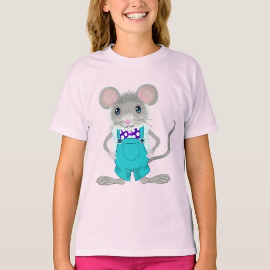 Kute en elegante kleine muis t-shirt (Voorkant)