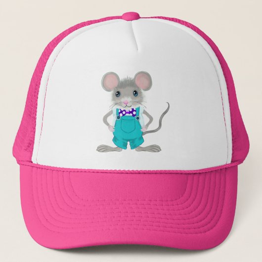 Kute en elegante kleine muis trucker pet (Voorkant)