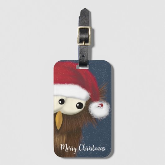 Kute en feestoowl bagagelabel (Voorkant (verticaal))