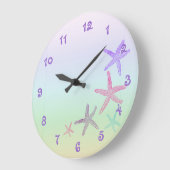 Kute en Fun Starfishes Pastel Grote Klok (Hoek)