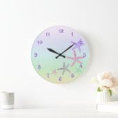 Kute en Fun Starfishes Pastel Grote Klok (Huis)