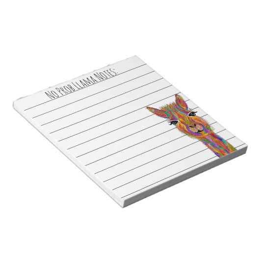 Kute en Funny No Prob Llama-laptop Notitieblok (Schuin)