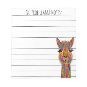 Kute en Funny No Prob Llama-laptop Notitieblok