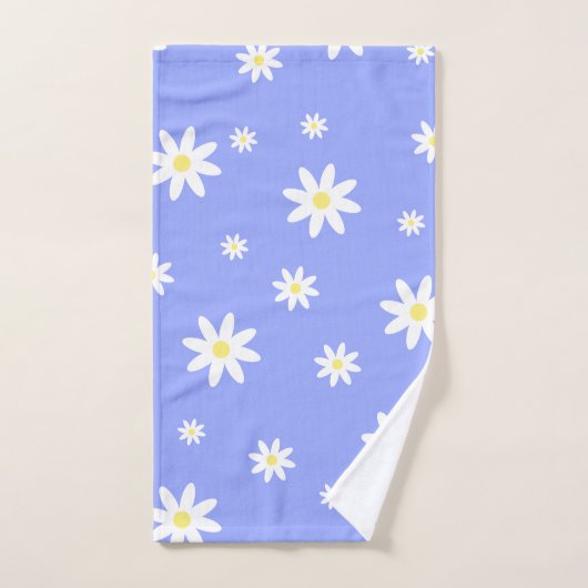 Kute en girale pastelblauw- en witte-daistiepatroo bad handdoek (Handdoek)