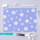 Kute en girale pastelblauw- en witte-daistiepatroo tissuepapier (Craft)