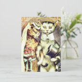 Kute en grappig kattenbruiloft kaart (Staand voorkant)