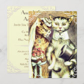 Kute en grappig kattenbruiloft kaart (Voorkant / Achterkant)