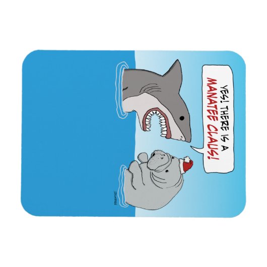 Kute en grappige haai en Manatee Claus Magneet (Horizontaal)