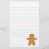 Kute en Happy Gingerbrood Man voor Kerstmis Briefpapier (Voorkant)