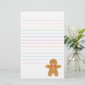 Kute en Happy Gingerbrood Man voor Kerstmis Briefpapier (Staand voorkant)