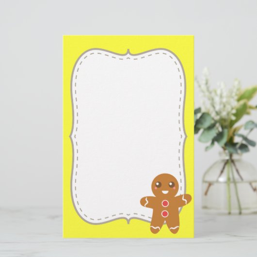 Kute en Happy Kerstontbijt Briefpapier (Staand voorkant)