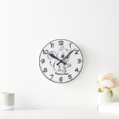 Kute en Kitten Cartoon Tekening personaliseren Ronde Klok (Huis)