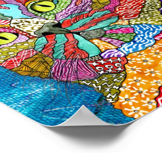 Kute en kleurrijke Abstracte kat Poster (Hoek)