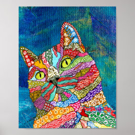 Kute en kleurrijke Abstracte kat Poster