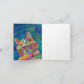 Kute en kleurrijke Abstracte kat Wenskaarten Kaart (Binnen)