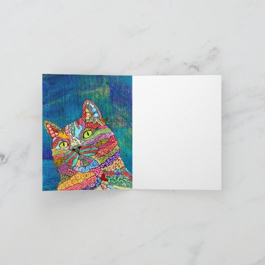 Kute en kleurrijke Abstracte kat Wenskaarten Kaart (Binnen)