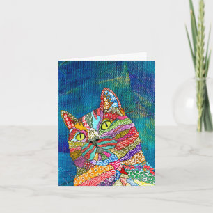 Kute en kleurrijke Abstracte kat Wenskaarten Kaart