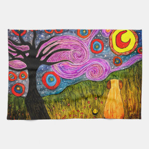 Kute en kleurrijke Dog Kitchen Towel Theedoek