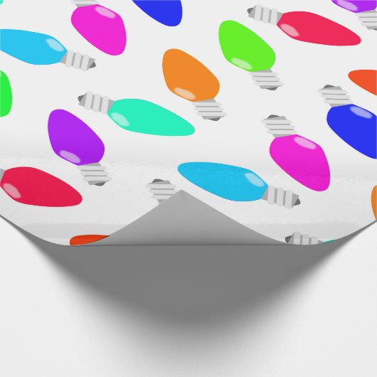 Kute en kleurrijke feestgloeilampen cadeaupapier (Hoek)
