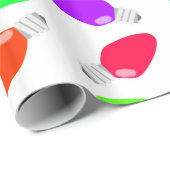 Kute en kleurrijke feestgloeilampen cadeaupapier (Rol Hoek)