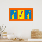 Kute en kleurrijke Giraffes  Poster (Keuken)