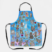 Kute en kleurrijke hond en kat-evaluatie schort (Voorkant)