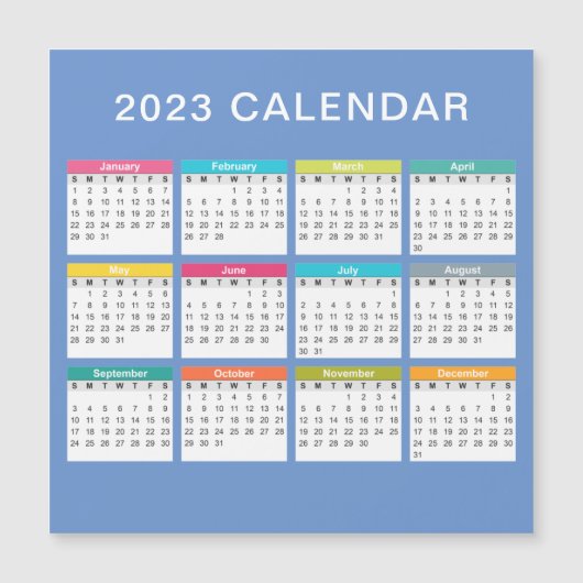 Kute en kleurrijke kalender 2023 | Magneet (Voorkant)