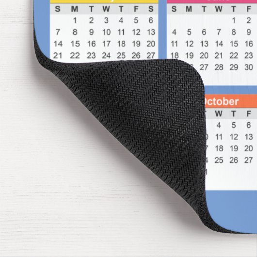 Kute en kleurrijke kalender 2023 | Mousepad Muismat (Hoek)