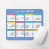 Kute en kleurrijke kalender 2023 | Mousepad Muismat (Met muis)