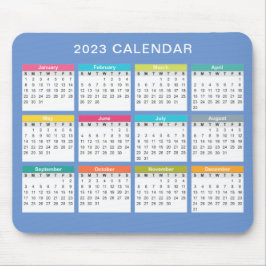 Kute en kleurrijke kalender 2023 | Mousepad Muismat