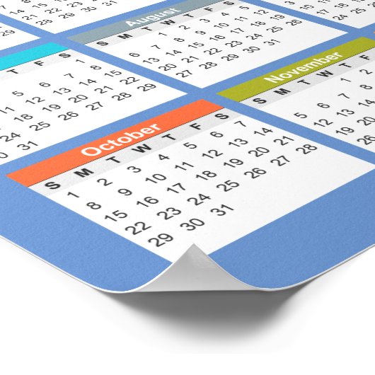 Kute en kleurrijke kalender 2023 | POSTER (Hoek)