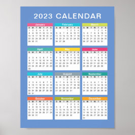 Kute en kleurrijke kalender 2023 | POSTER