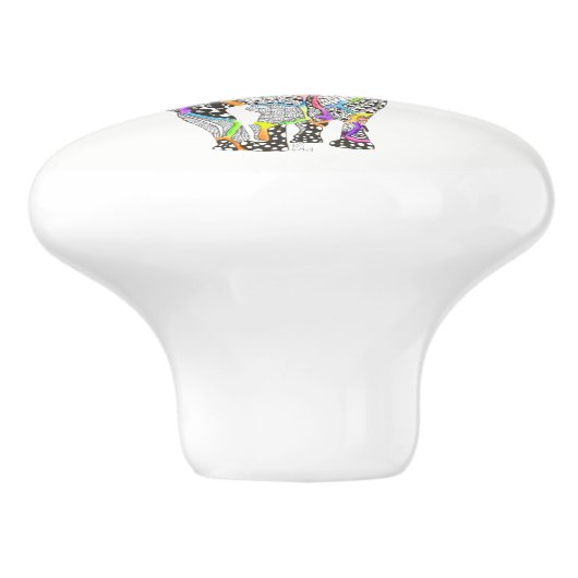 Kute en kleurrijke kat deurknop keramische knop (Zijkant)