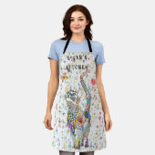 Kute en kleurrijke kat en vlinder, speciaal gepers schort (Gedragen)