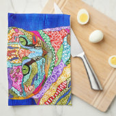 Kute en kleurrijke keukenhanddoek (Quarter Fold)