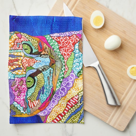 Kute en kleurrijke keukenhanddoek (Quarter Fold)