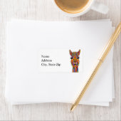 Kute en kleurrijke Llama-adreslabel Etiket (Insitu)