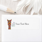 Kute en kleurrijke Llama-adreslabel Etiket (Insitu)