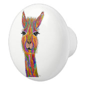Kute en kleurrijke Llama-deurknop - Keramisch Keramische Knop (Rechts)