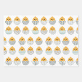 Kute en kleurrijke paasbundel en kuiken gestreept inpakpapier vel (Voorkant 2)
