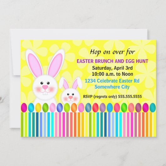 Kute en kleurrijke paasbunny kaart (Voorkant)