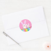 Kute en kleurrijke paasbunny ronde sticker (Envelop)