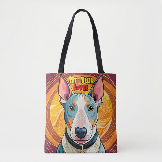 Kute en kleurrijke Pitbull-Canvas tas (Voorkant)